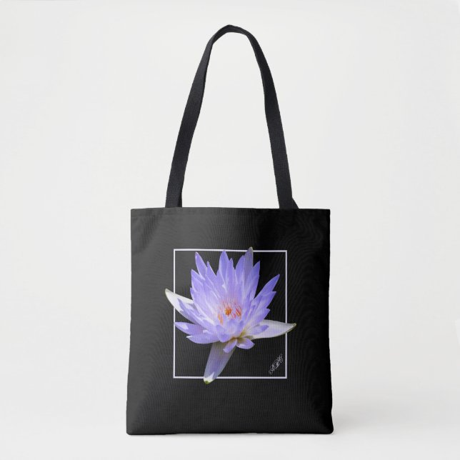 Lavender Water Lily Tote Bag (Front)