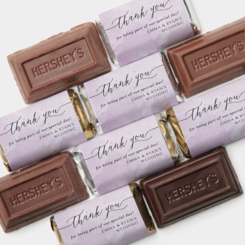 Lavender Watercolor Any Event Thank you Script Hersheys Miniatures