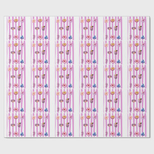 Lavender Watercolor Botanical Pattern Wrapping Paper