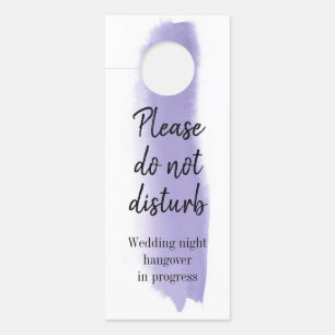 Lavender Watercolor Brush Stroke Do Not Disturb Door Hanger