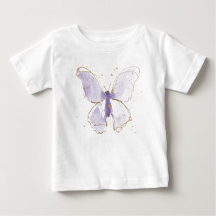 Lavender Watercolor Butterfly Baby T-Shirt