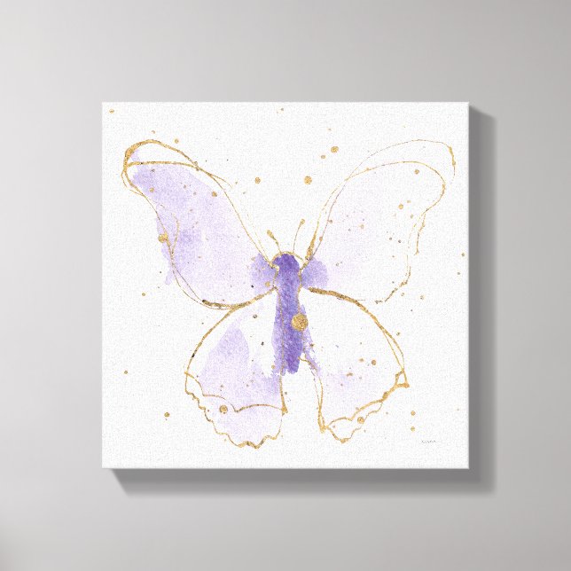 Lavender Watercolor Butterfly Canvas Print (Front)