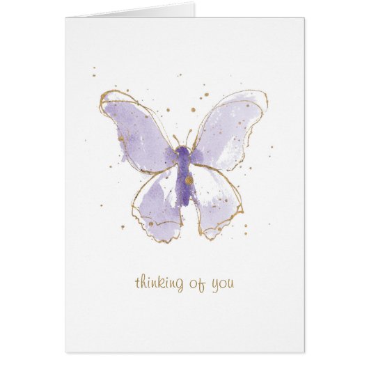 Lavender Watercolor Butterfly Cards (Front)