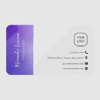 Lavender Watercolor Clear Business Cards