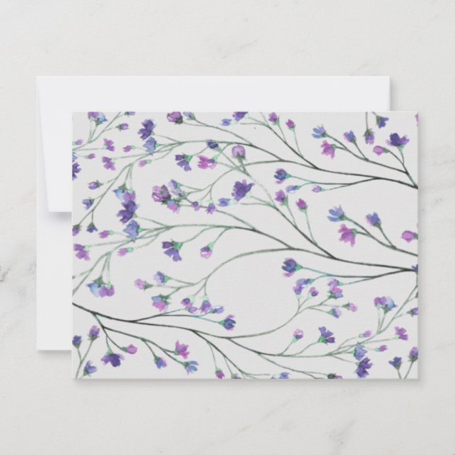Lavender Watercolor Custom Personal Stationery Note Card (Front)