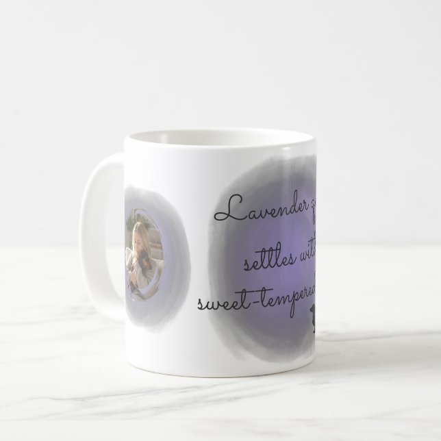 Lavender Watercolor Dachshund Custom Name Coffee Mug (Front Left)