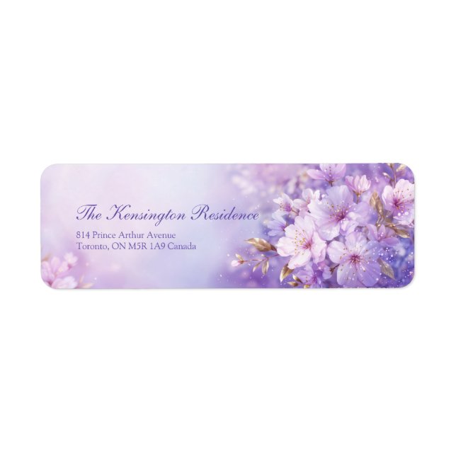 Lavender Watercolor Ethereal Purple Botanical Label (Front)