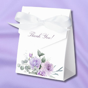 Lavender Watercolor Floral Baby Shower Favor Boxes