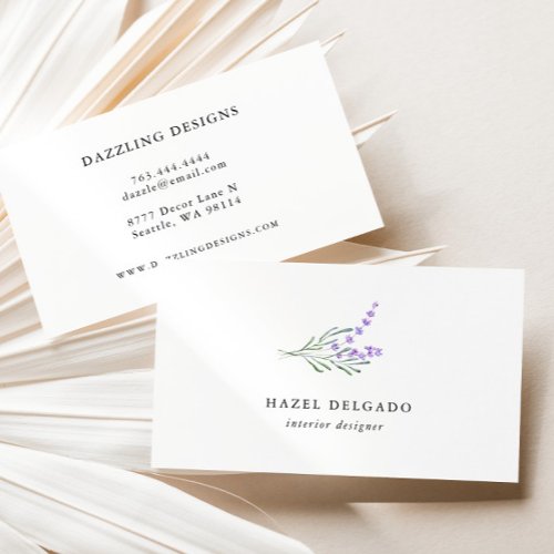 Lavender Watercolor Floral Business Card