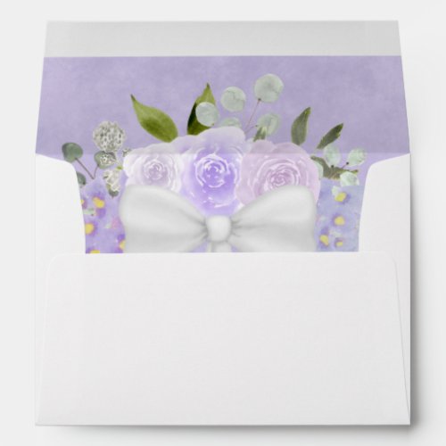 Lavender Watercolor Floral Elegant Boho Wedding Envelope