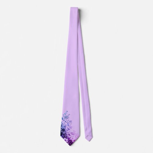 Lavender Watercolor Floral Men's Necktie