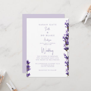 Lavender Watercolor Floral No Parents Wedding Invitation