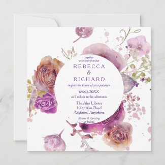 Lavender Watercolor Floral Wedding
