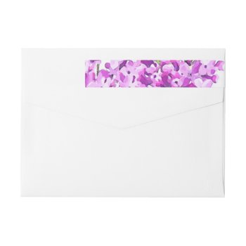 Lavender Watercolor Flowers Wedding Modern Wrap Around Label by Wedding_Trends_Now at Zazzle