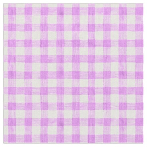 Lavender Watercolor Gingham Fabric