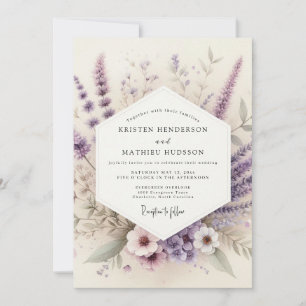 Lavender Watercolor Meadow Wedding Invitation