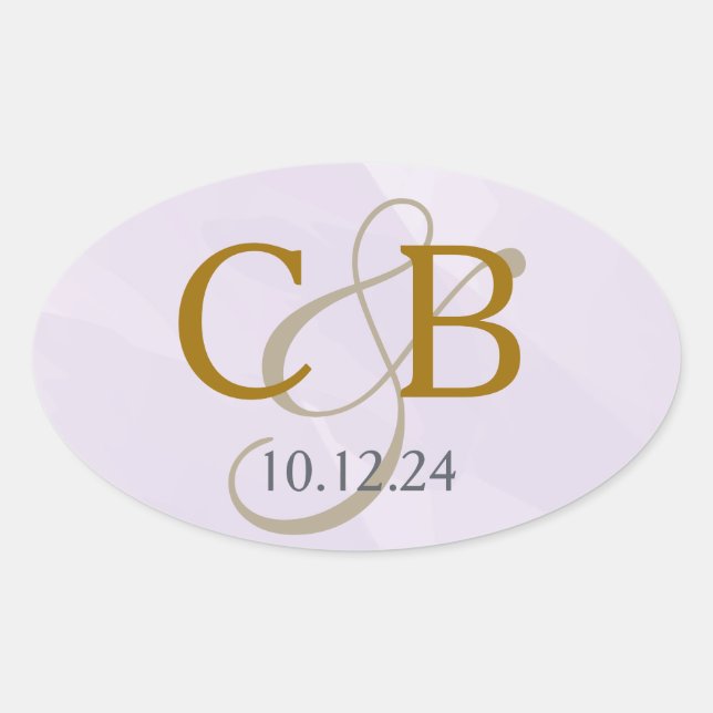 Lavender Watercolor Monogram Label (Front)