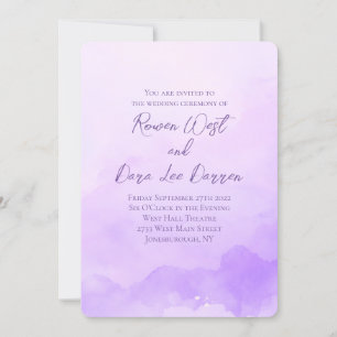 Lavender Watercolor Ombre Painting Wedding Invitation