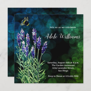 Lavender watercolor painting Invitation