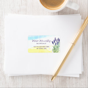 Lavender watercolor painting label