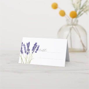 Lavender Watercolor Purple Flower Floral Wedding Place Card