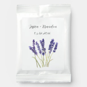 Lavender Watercolor Purple Flowers Floral Wedding Hot Chocolate Drink Mix