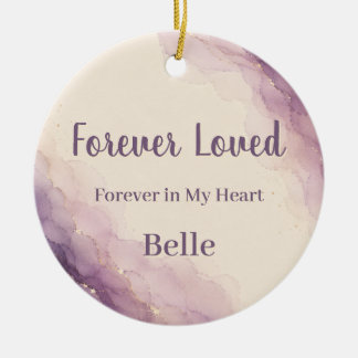 Lavender Watercolor Rainbow Bridge Pet Memorial Ceramic Ornament