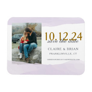 Lavender Watercolor Save the Date Magnet