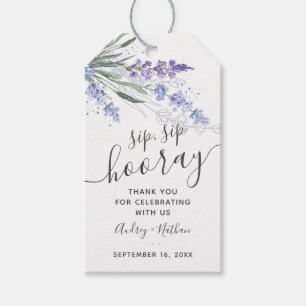 Lavender Watercolor Sip Sip Hooray Favor Gift Tags