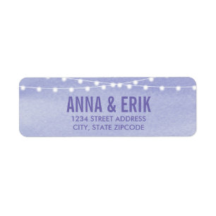Lavender Watercolor String Lights Label