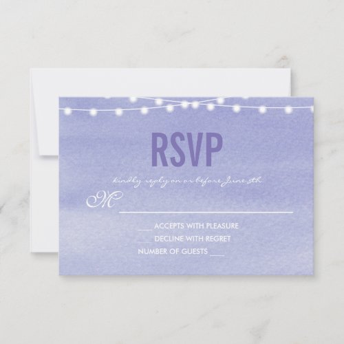 Lavender Watercolor String Lights RSVP