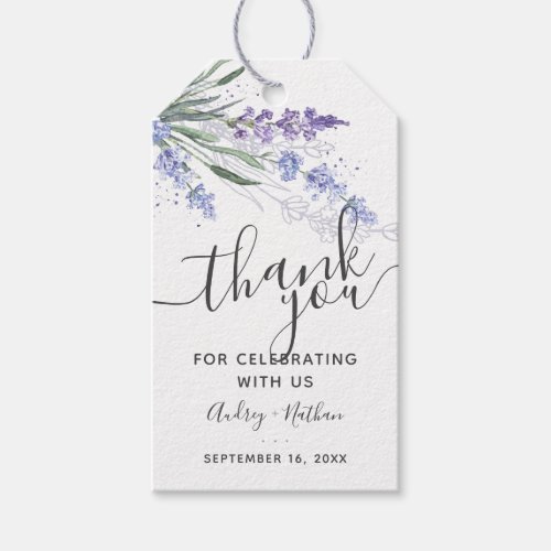 Lavender Watercolor Thank You Favor Gift Tags