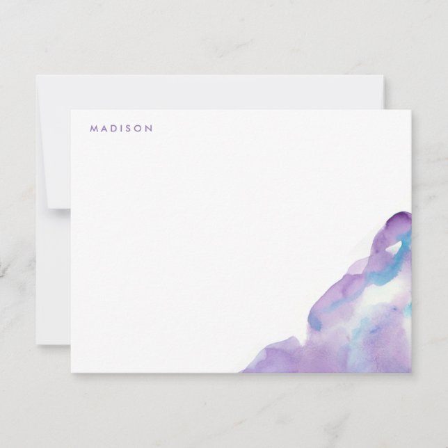 Lavender Watercolor Thank You Notes Invitation (Front)