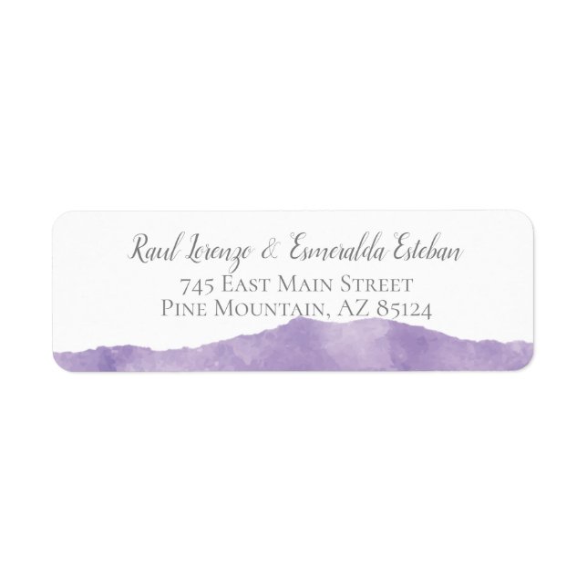 Lavender Watercolor Wedding Address Labels (Front)