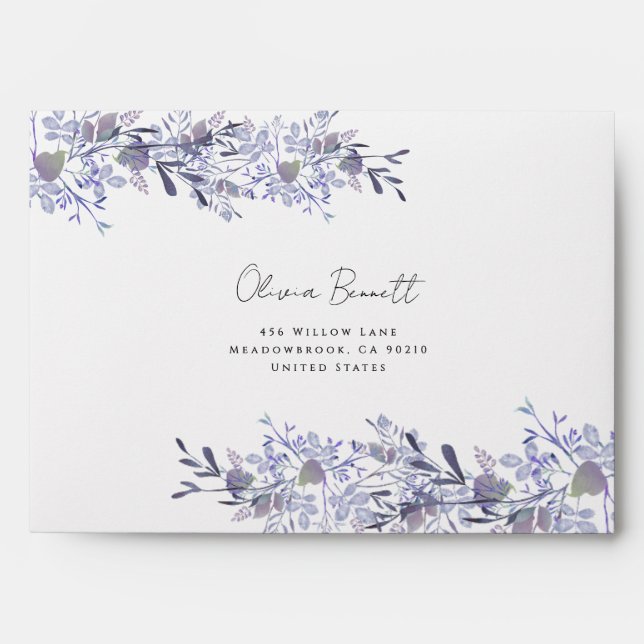 Lavender Watercolor Wedding Envelope (Front)