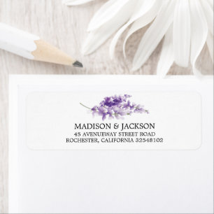Lavender Watercolor Wedding Personalized Address Label