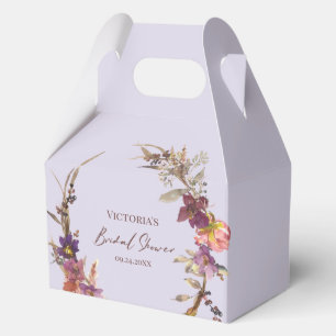 Lavender Watercolor Wildflower Wreath Favor Box