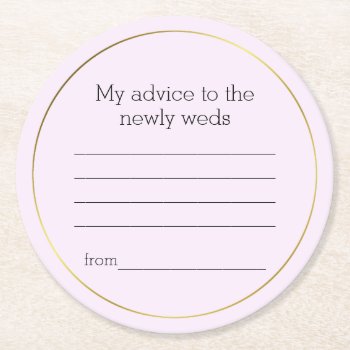 Lavender Wedding Advice Paper Coaster by Myweddingday at Zazzle