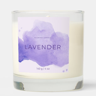 Lavender Wedding Candle – Watercolor Purple Design