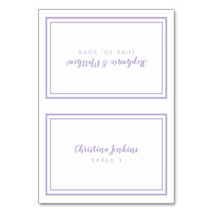 Lavender Wedding Custom Guest Place Card