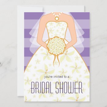 Lavender Wedding Dress Modern Bridal Shower Invite by sunnymars at Zazzle