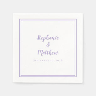 Lavender Wedding Elegant Simple Modern Reception  Napkins