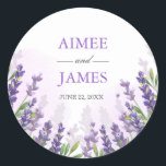 Lavender Wedding Envelope Seal Elegant Sticker<br><div class="desc">♥ Your stylish thank you sticker, cupcake Topper, favor tag or envelope seal! All details are HAND-DRAWN so you can be sure this design is one-of-a-kind. Lavender is said to bring good luck but it is also a symbol of love and devotion, making it a particularly meaningful flower to use...</div>