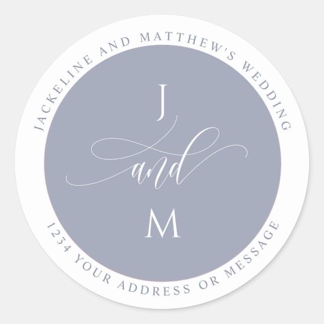 Lavender Wedding Envelope Seal or Favor Label (Front)