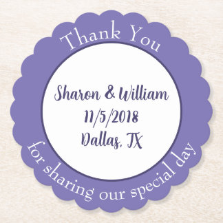 Lavender Wedding Favor  Paper Coaster