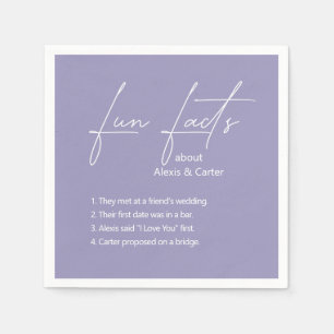 Lavender Wedding Fun Facts Napkins