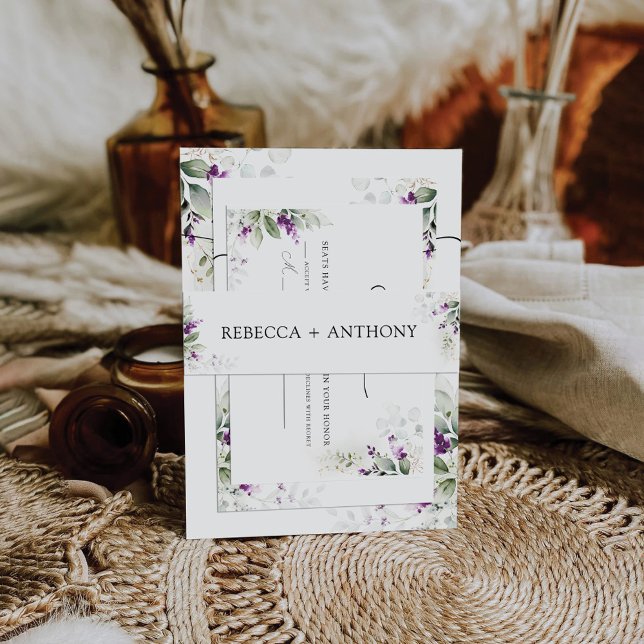 Lavender Wedding Invitation Belly Band (Creator Uploaded)