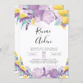 Lavender Wedding Invitation, Summer Invitation (Front/Back)