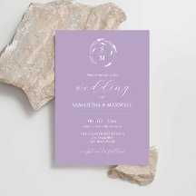 Lavender Wedding Invitation with QR Code