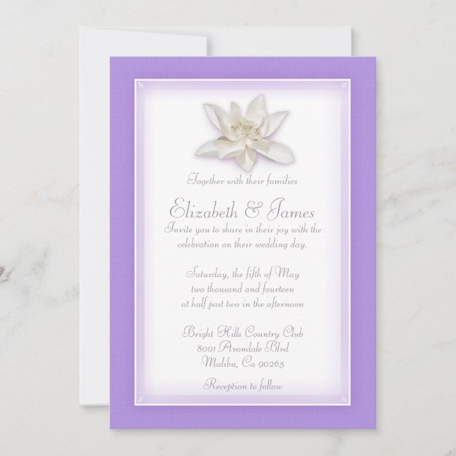 Lavender Wedding Invitations (Front)
